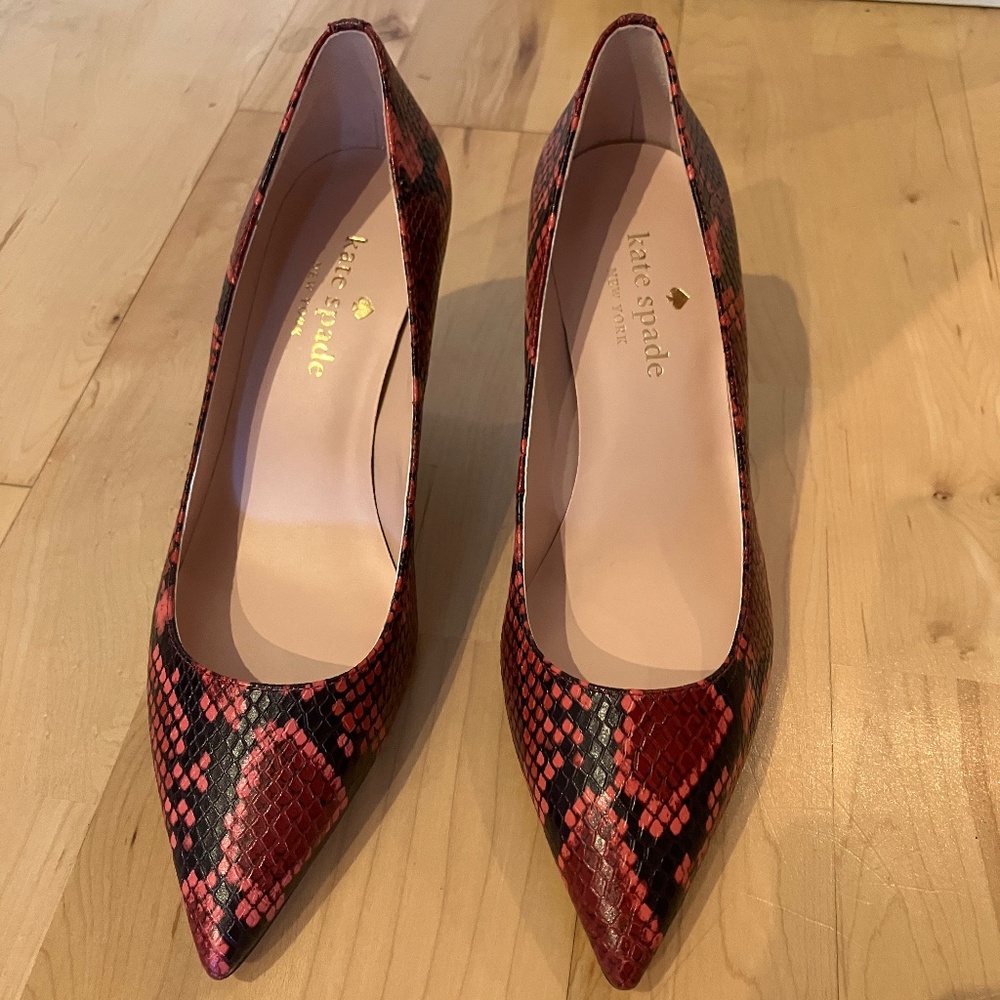 Kate Spade Snake Embossed Leather Pumps